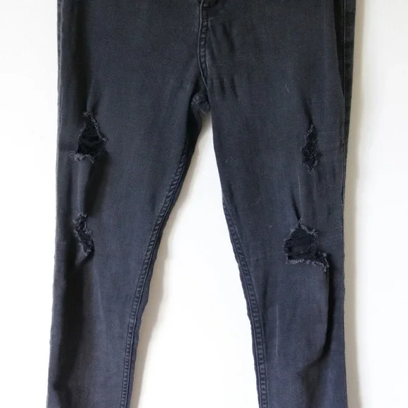 Black Hollister Curvy High Rise Distressed Jean Leggings 5 Long Juniors - Picture 5 of 6